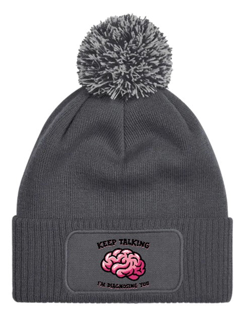 "I'm Diagnosing you" Psychology Beanie Knitted Winter Bobble Hat Unisex