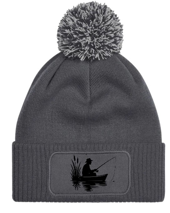 Fishing Hobby Beanie Knitted Winter Bobble Hat Unisex