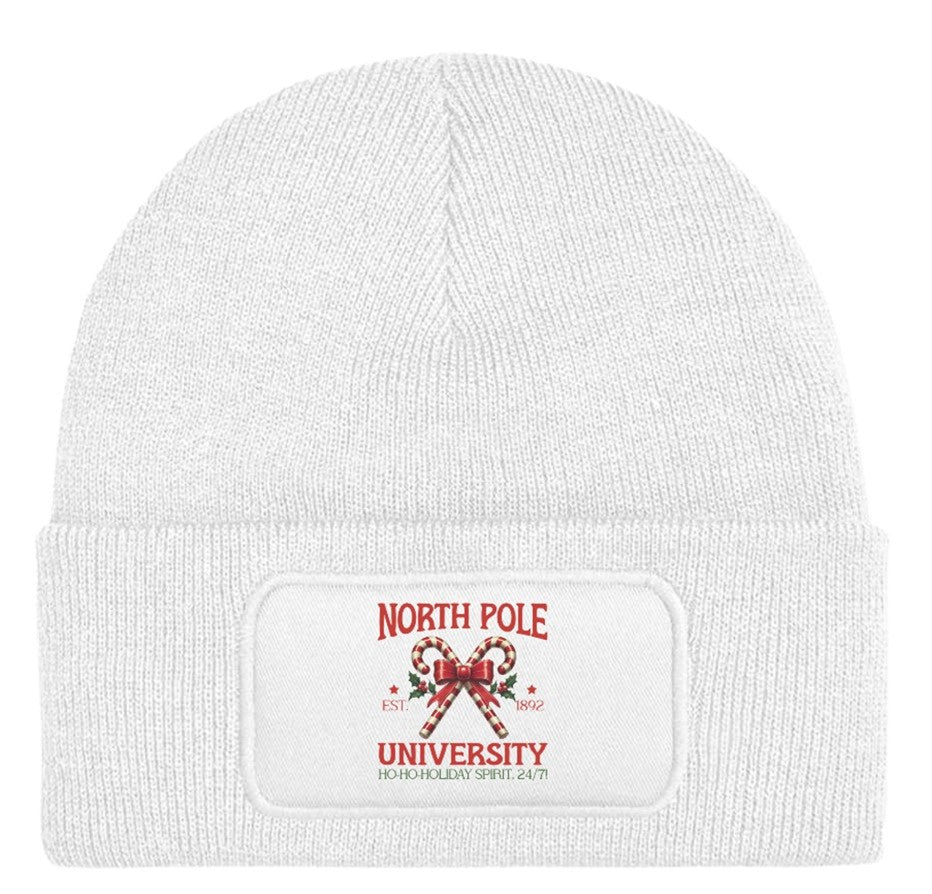 Beanie Knitted Winter Hat Unisex North Pole University Christmas