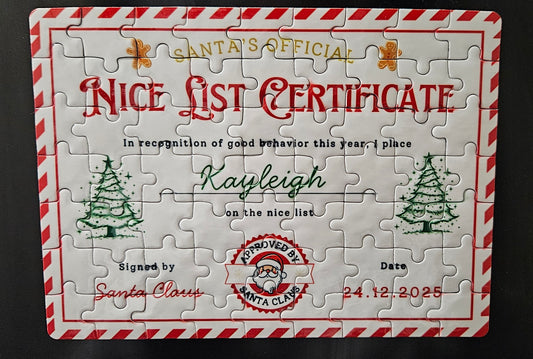 Santa's Nice List Personalised Custom Christmas Magnetic Jigsaw Puzzle