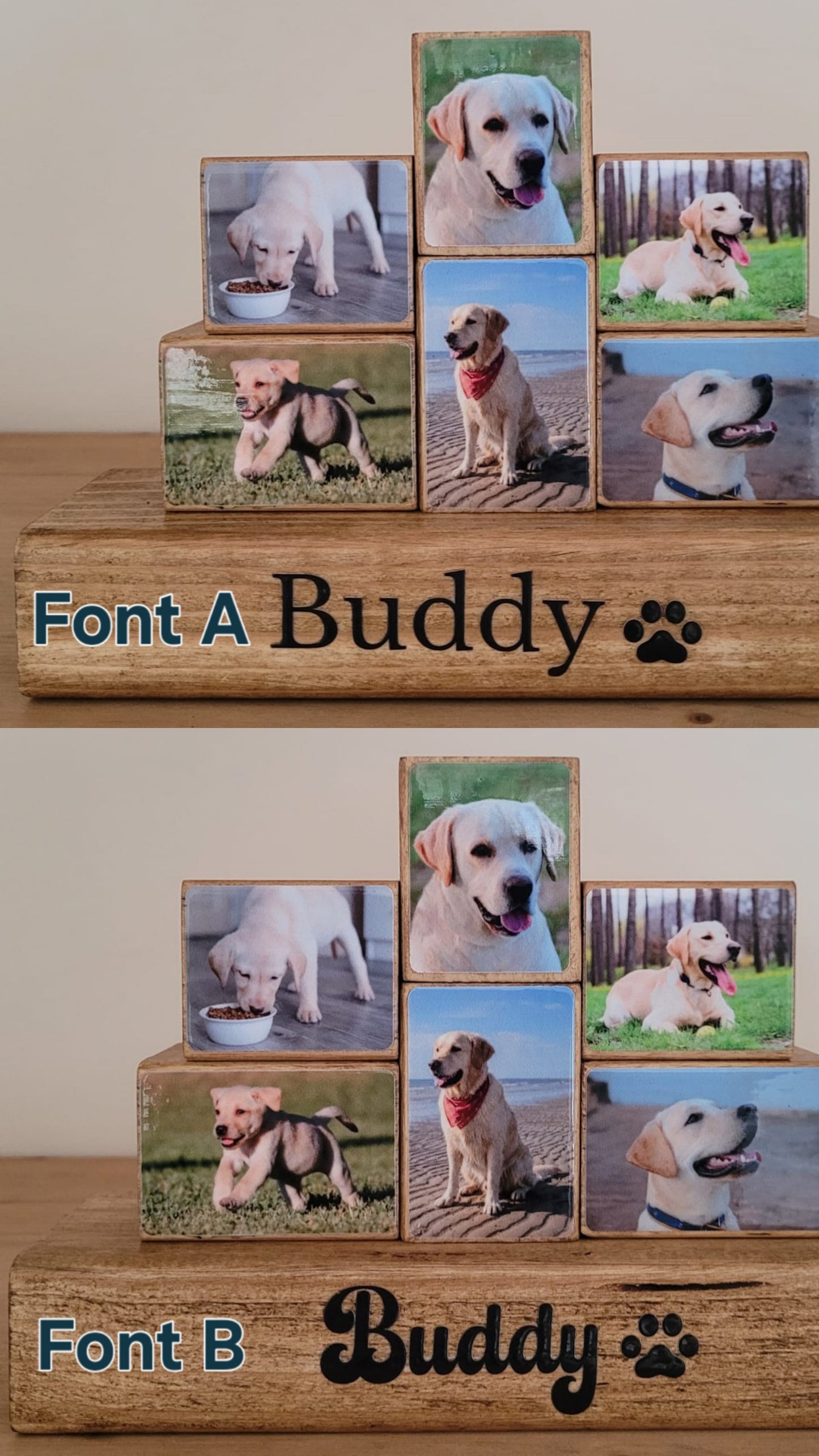 Holiday Vacation Trip Personalised Gift Wooden Photo Blocks