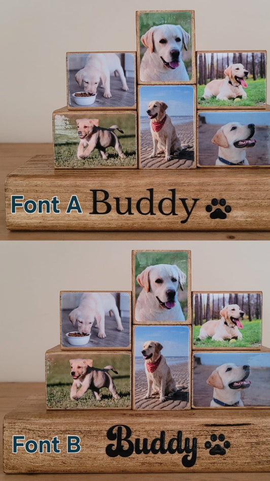 Holiday Vacation Trip Personalised Gift Wooden Photo Blocks