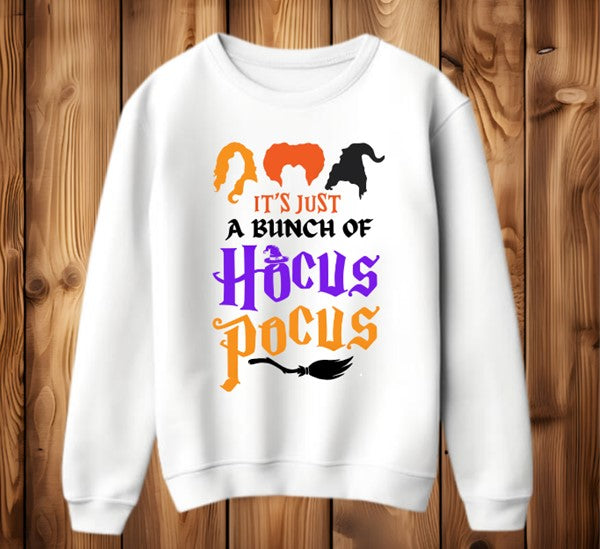 "Just a Bunch of Hocus Pocus" Witches Halloween Seasonal Womens Sweatshirt Jumper