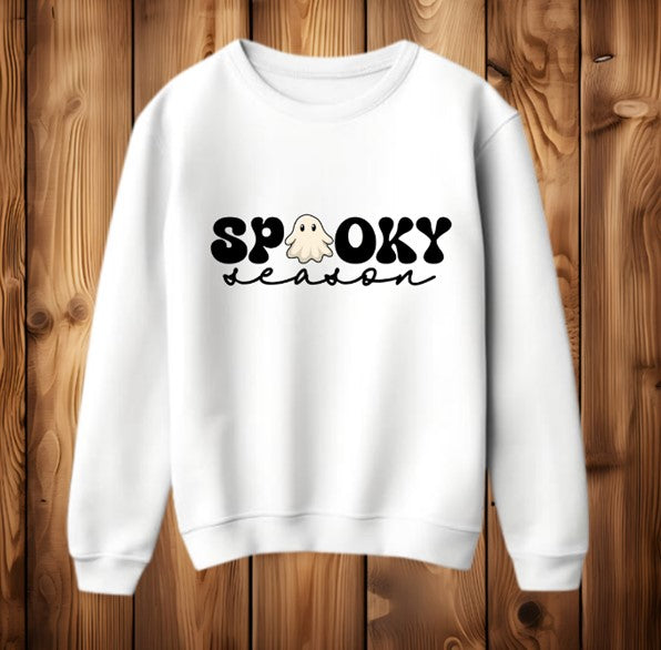 Spooky Season Ghost Halloween Autumn Fall Womens Fleece-lined Sweatshirt Jumper