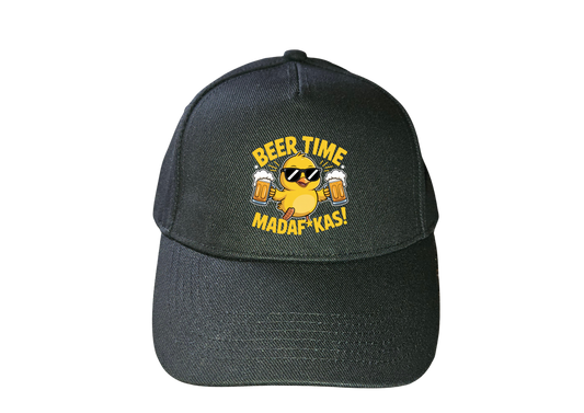 BEER TIME MADAF*KAS BASEBALL CAP HAT - FUNNY SLOGAN - DUCK ALCOHOL DRINK