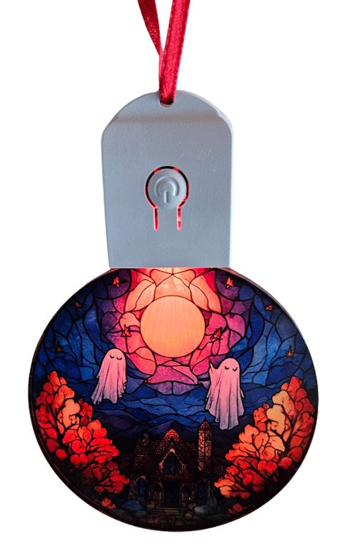 LED Light Up Acrylic Bauble Hanging Halloween Ornament