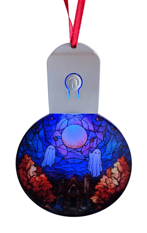 LED Light Up Acrylic Bauble Hanging Halloween Ornament