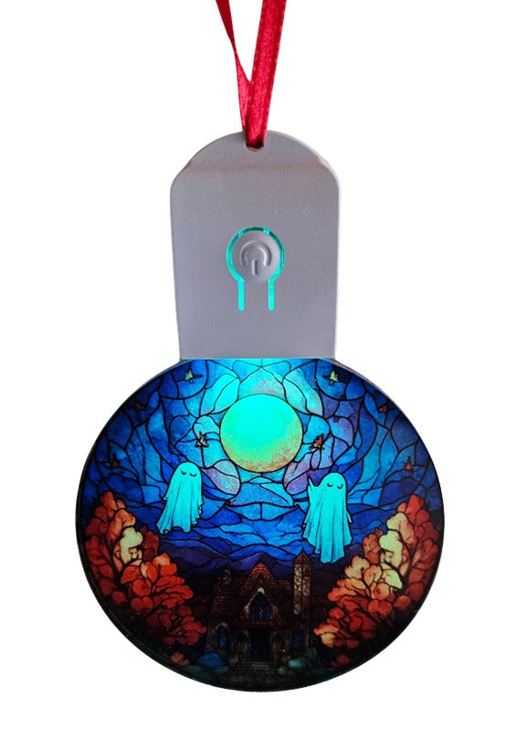 LED Light Up Acrylic Bauble Hanging Halloween Ornament