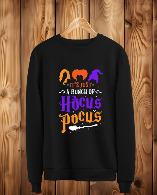 Just a Bunch of Hocus Pocus Witches Halloween Womens Black Sweatshirt Jumper
