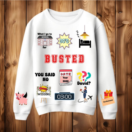 Busted Graphics - Team Busted Vs Mcfly Tour Merch song music inspired Unofficial Sweatshirt Jumper