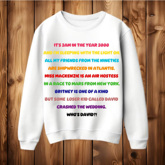 Busted Songs - Team Busted Vs Mcfly Tour Merch song music inspired Unofficial Sweatshirt Jumper