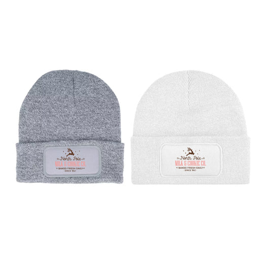 North Pole Milk and Cookies Co. Beanie Knitted Winter Hat Unisex Seasonal Festive Christmas