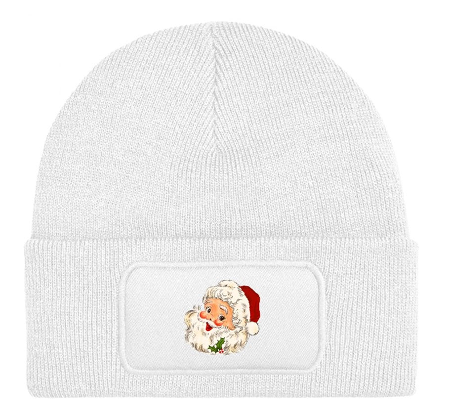 Vintage Style Father Christmas Santa Claus Beanie Knitted Winter Hat Unisex Festive