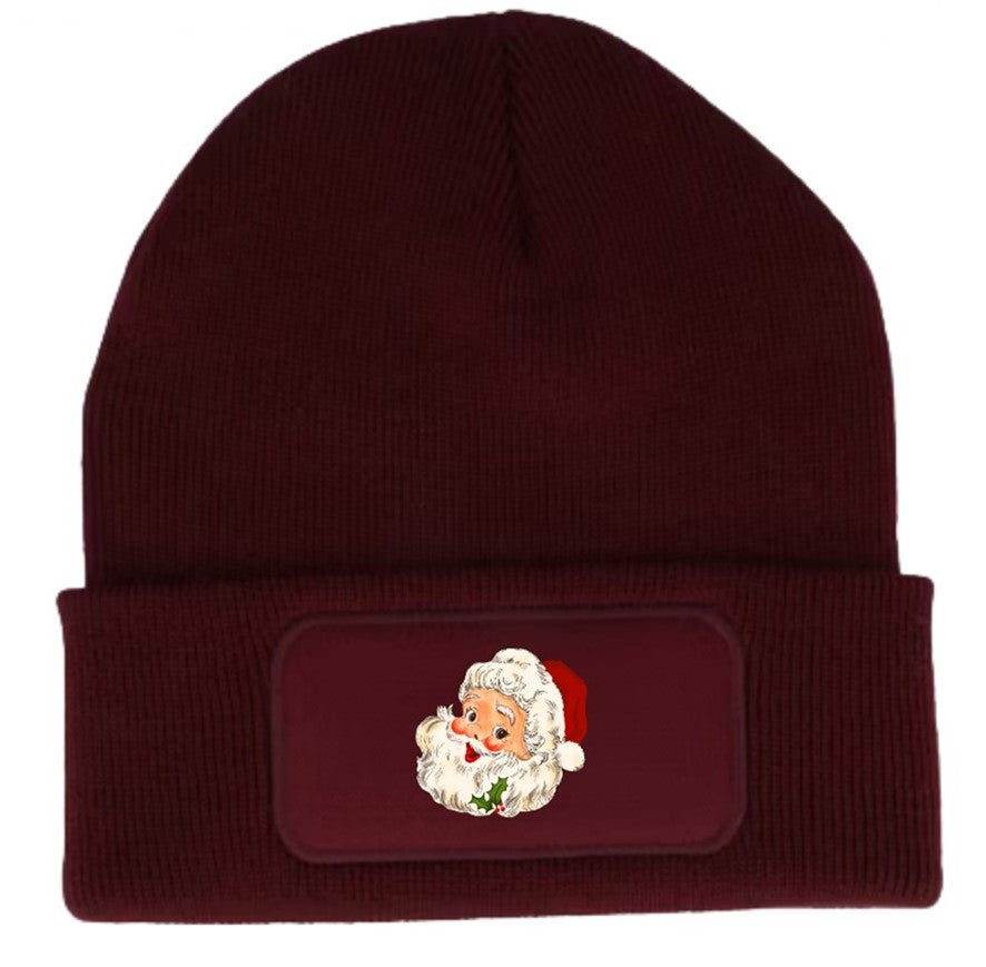 Vintage Style Father Christmas Santa Claus Beanie Knitted Winter Hat Unisex Festive