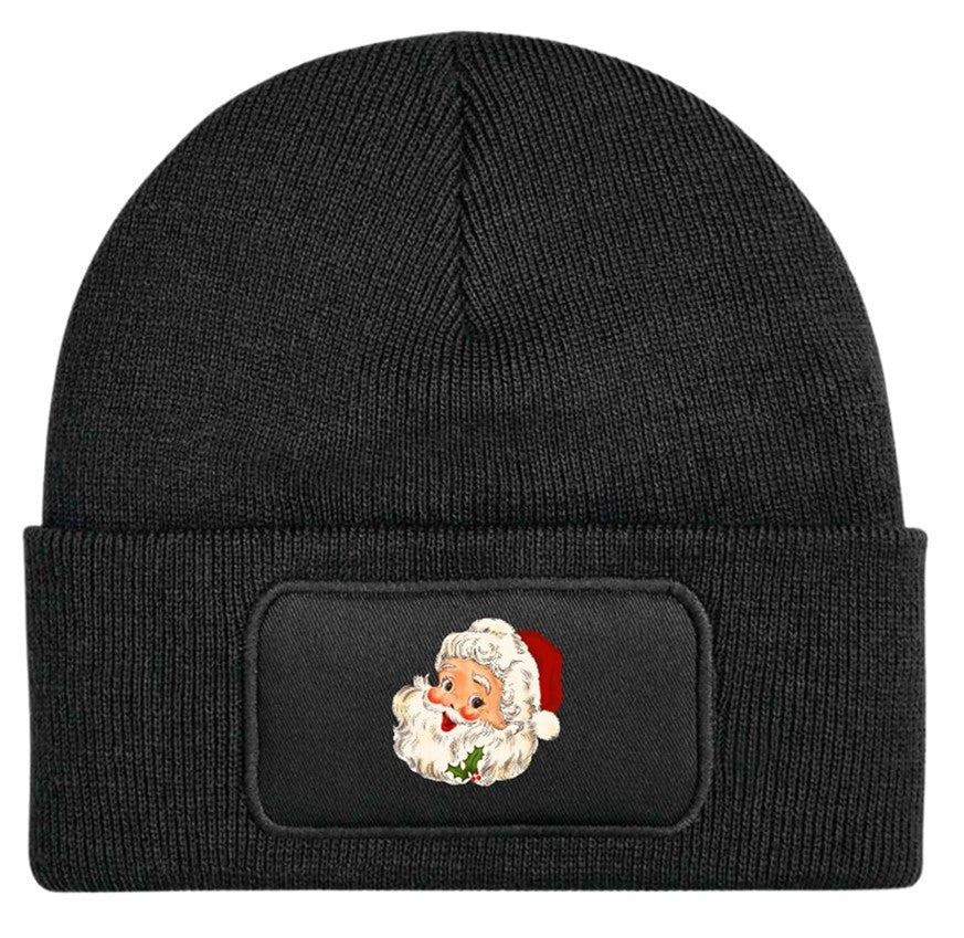 Vintage Style Father Christmas Santa Claus Beanie Knitted Winter Hat Unisex Festive