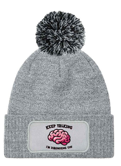 "I'm Diagnosing you" Psychology Beanie Knitted Winter Bobble Hat Unisex