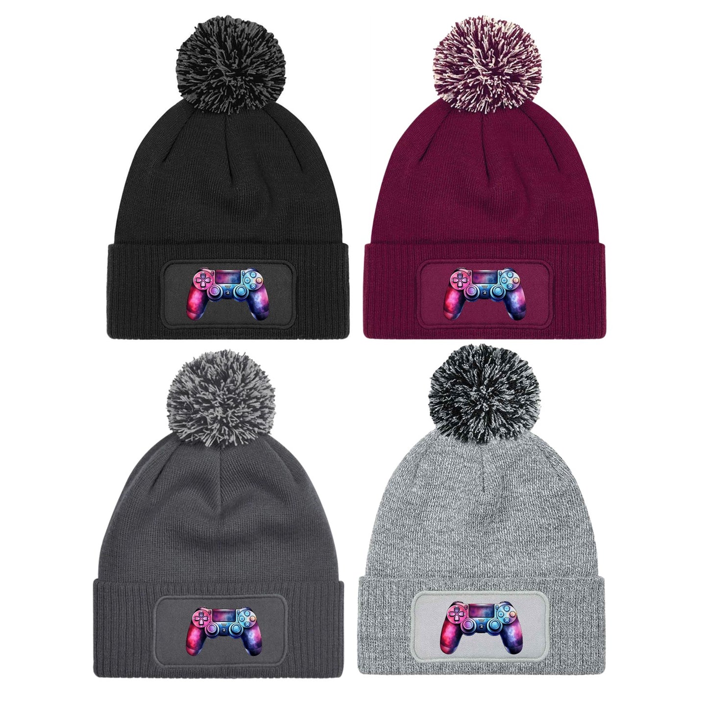 Gamer XBOX Playstation Beanie Knitted Winter Bobble Hat Unisex