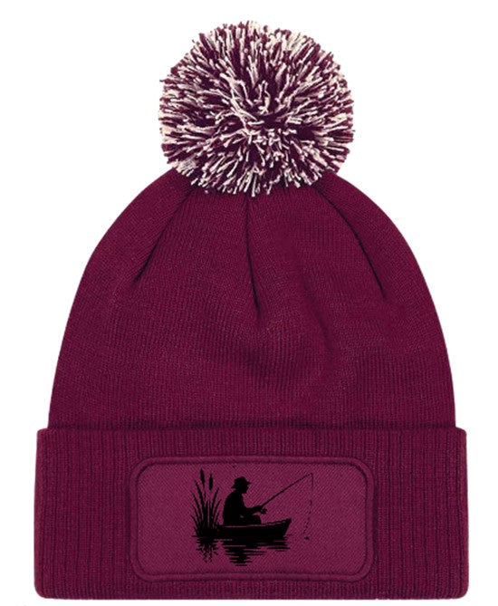 Fishing Hobby Beanie Knitted Winter Bobble Hat Unisex