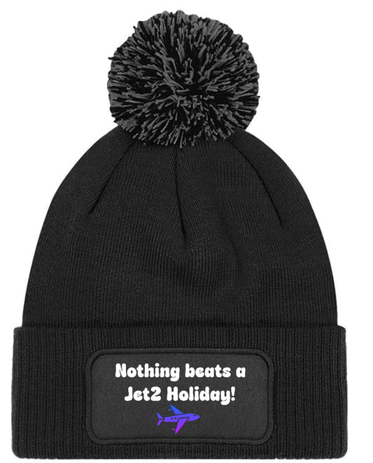 Nothing Beats a Jet2 Holiday Meme Beanie Knitted Winter Bobble Hat Unisex