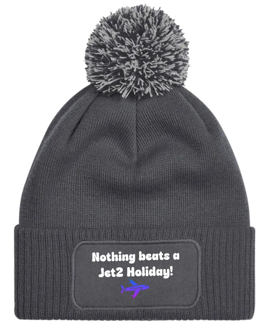 Nothing Beats a Jet2 Holiday Meme Beanie Knitted Winter Bobble Hat Unisex