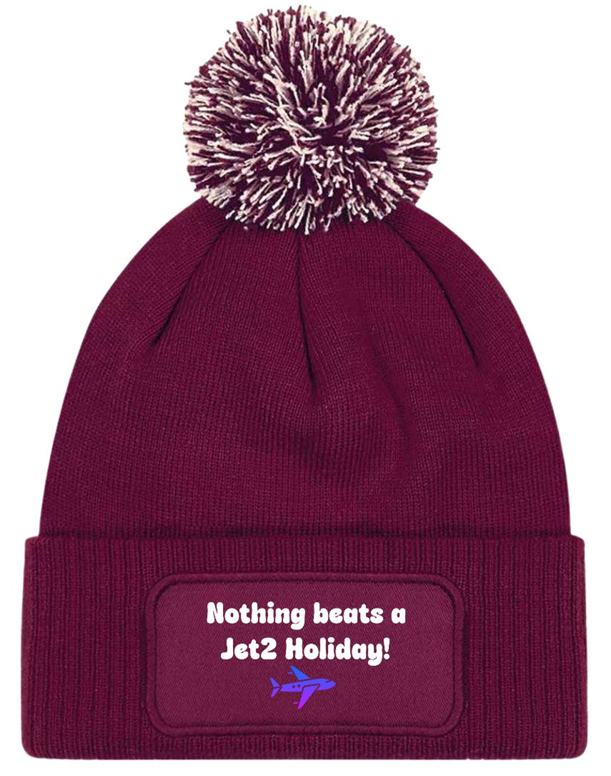 Nothing Beats a Jet2 Holiday Meme Beanie Knitted Winter Bobble Hat Unisex