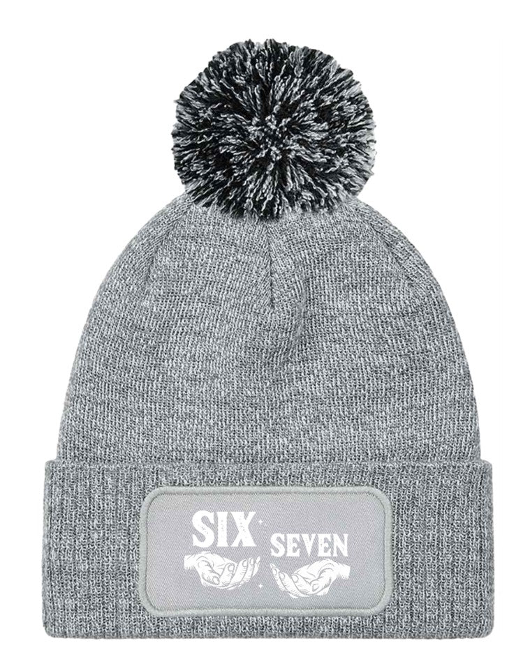 Six Seven 6 7 Meme Trend  Beanie Knitted Winter Bobble Hat Unisex Teens Adults