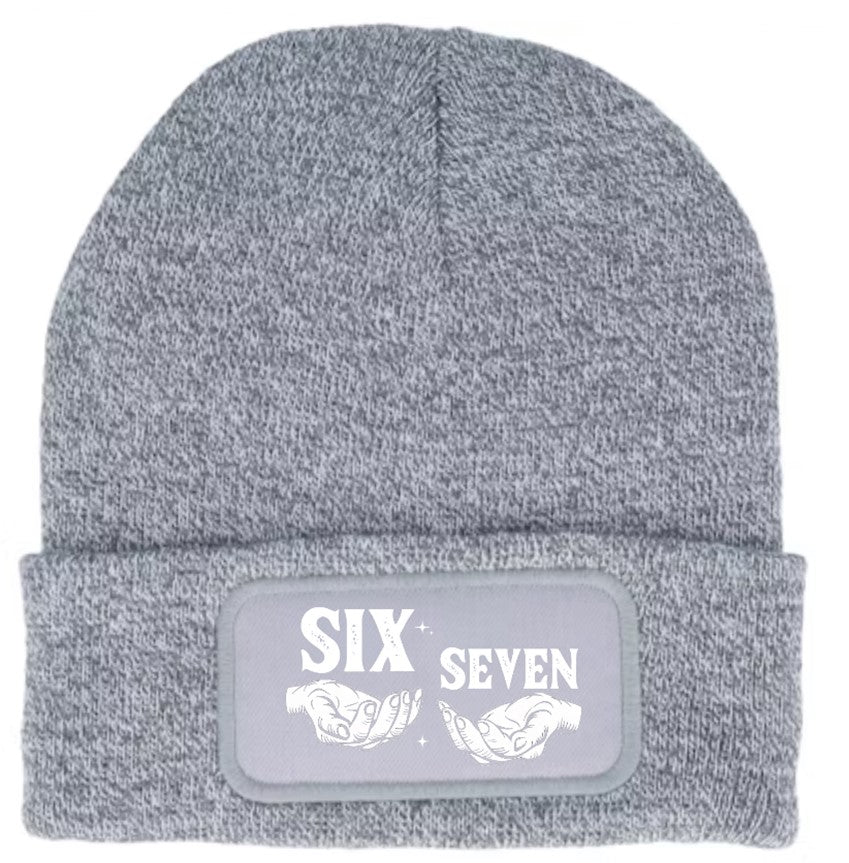 6 7 Six Seven Meme Trend Beanie Knitted Winter Hat Unisex Adults Teens Funny