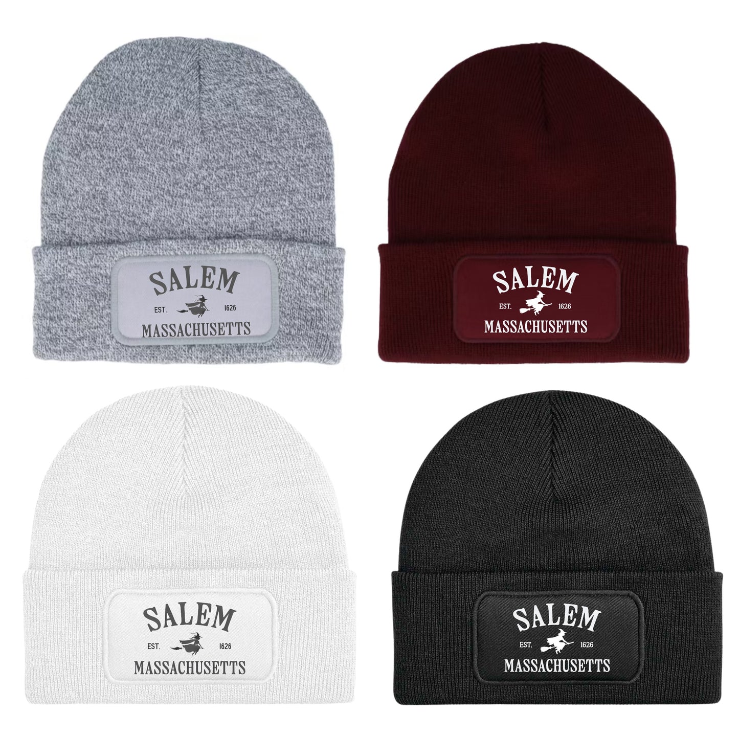 Salem Massachusetts Witch Halloween Spooky Unisex Beanie Knitted Winter Hat