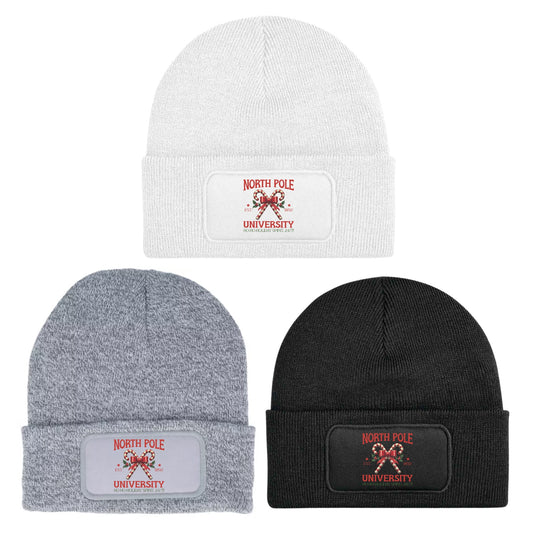 Beanie Knitted Winter Hat Unisex North Pole University Christmas