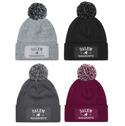 Salem Massachusetts Witches Halloween Unisex Beanie Knitted Winter Bobble Hat