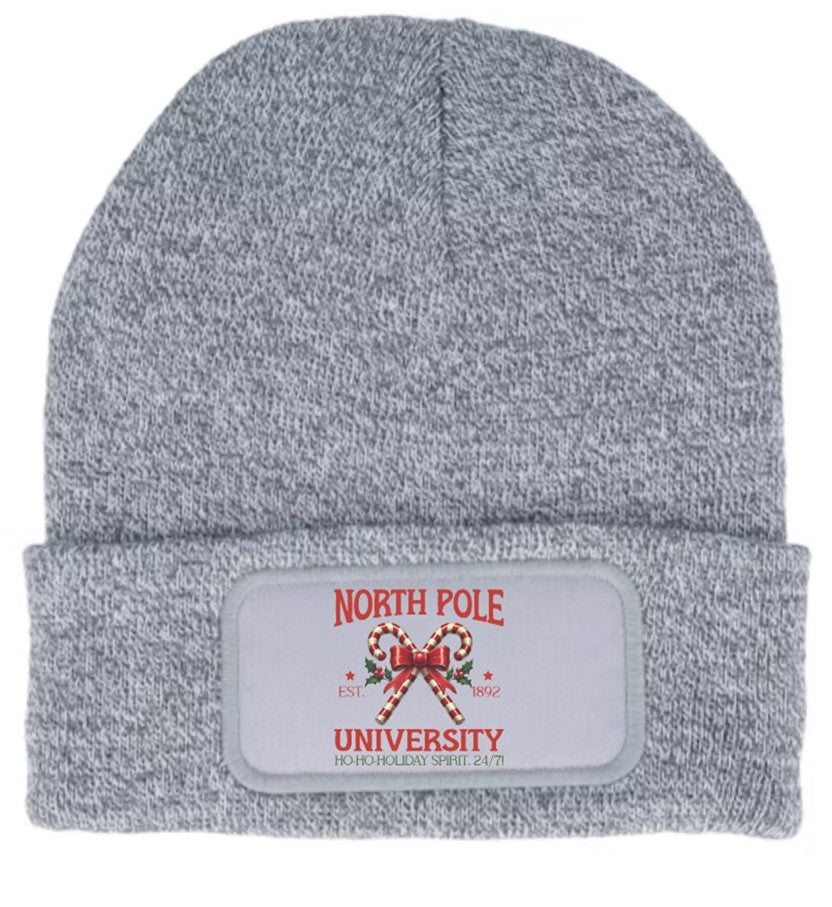 Beanie Knitted Winter Hat Unisex North Pole University Christmas
