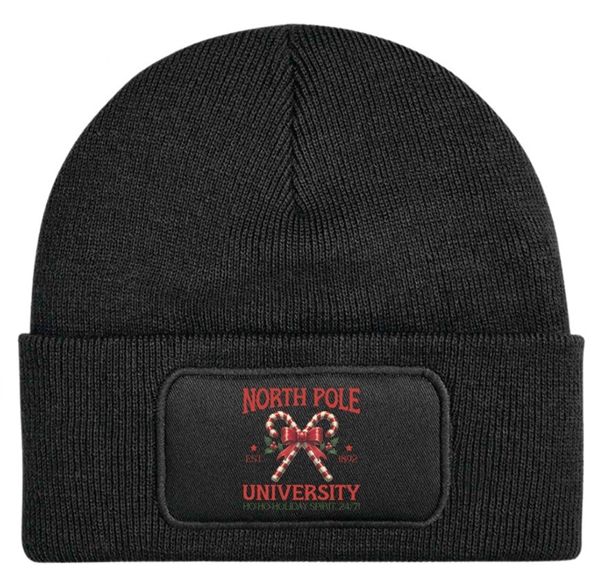 Beanie Knitted Winter Hat Unisex North Pole University Christmas