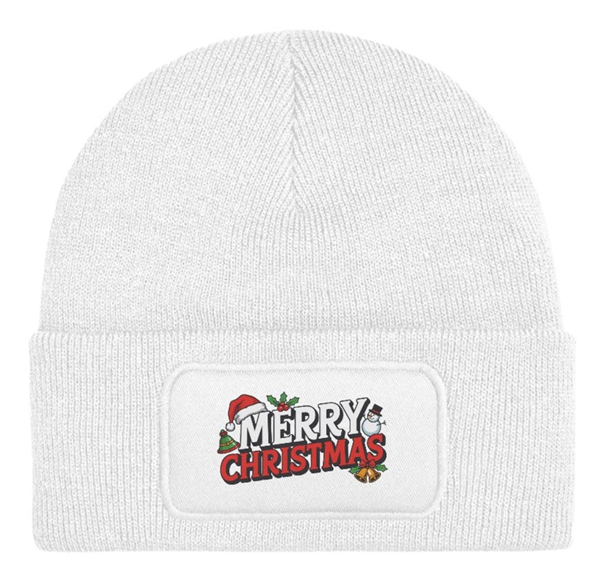 Merry Christmas Beanie Knitted Winter Hat Unisex Festive
