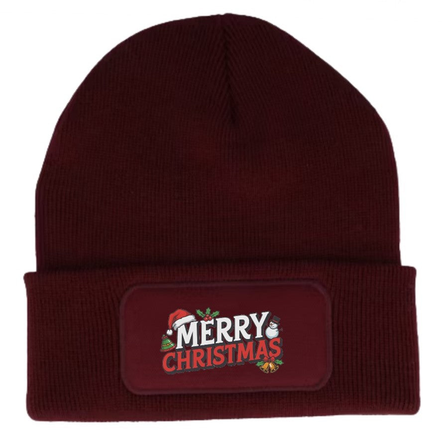 Merry Christmas Beanie Knitted Winter Hat Unisex Festive