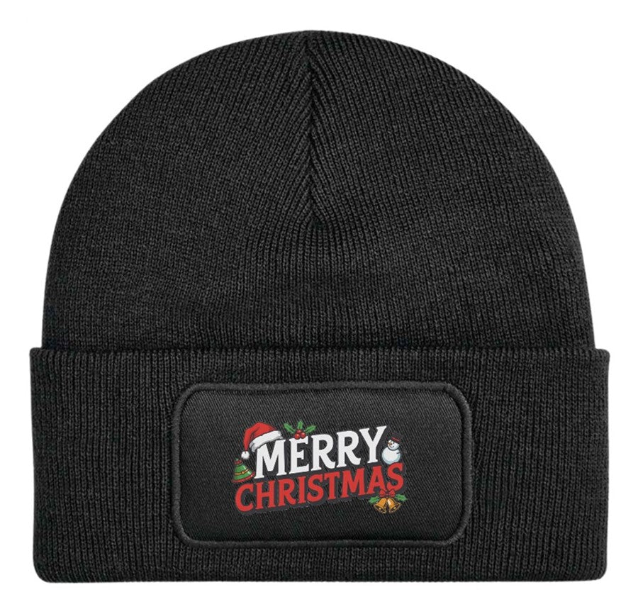 Merry Christmas Beanie Knitted Winter Hat Unisex Festive