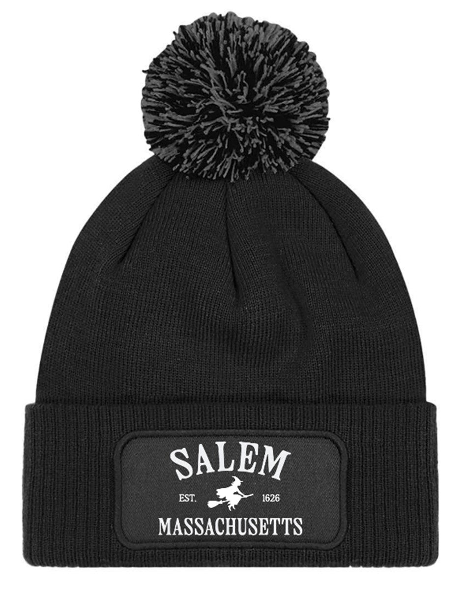 Salem Massachusetts Witches Halloween Unisex Beanie Knitted Winter Bobble Hat