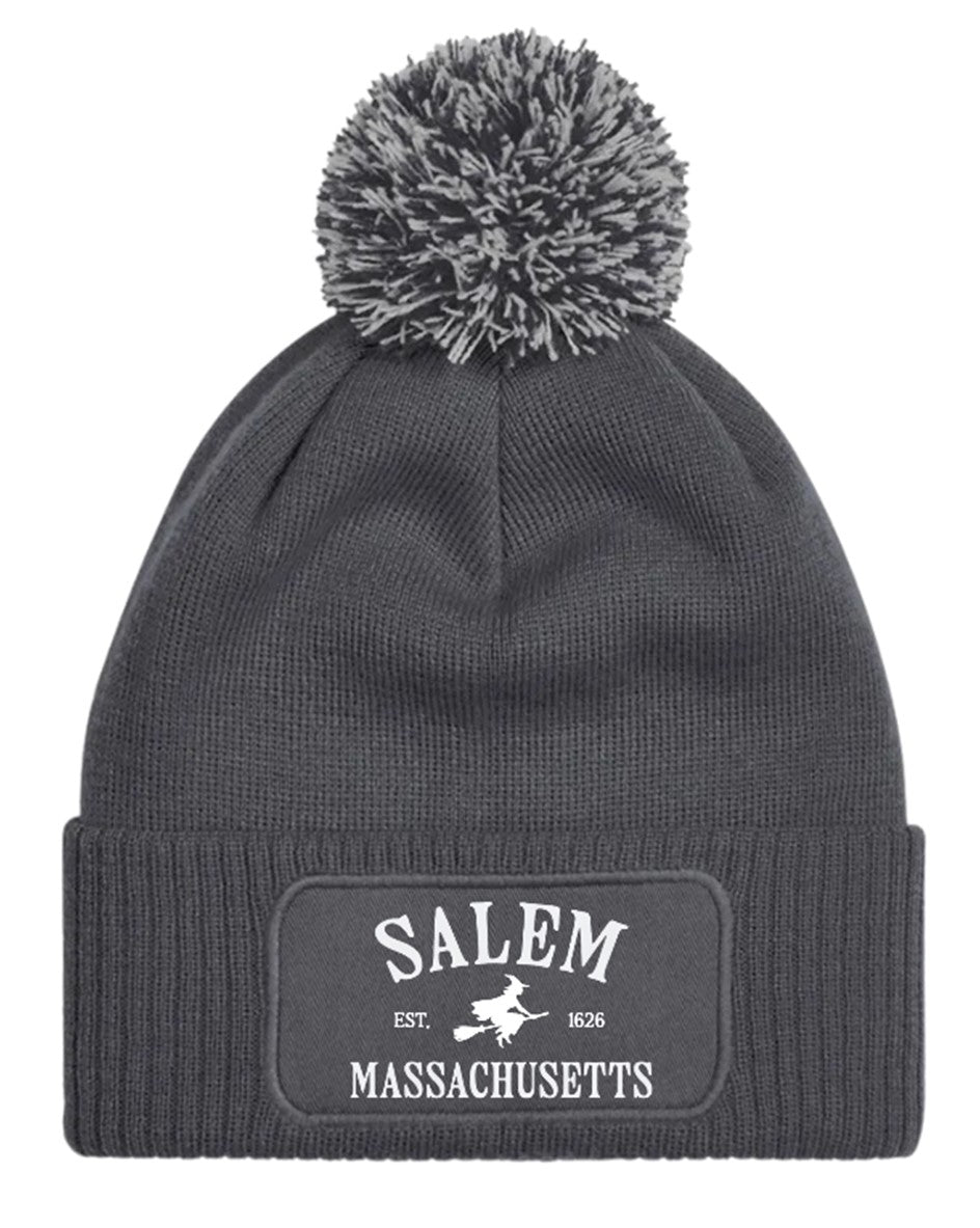 Salem Massachusetts Witches Halloween Unisex Beanie Knitted Winter Bobble Hat