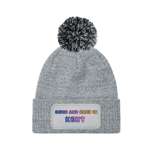 Born and Bred In Kent Novelty Beanie Knitted Winter Bobble Hat Unisex Gift