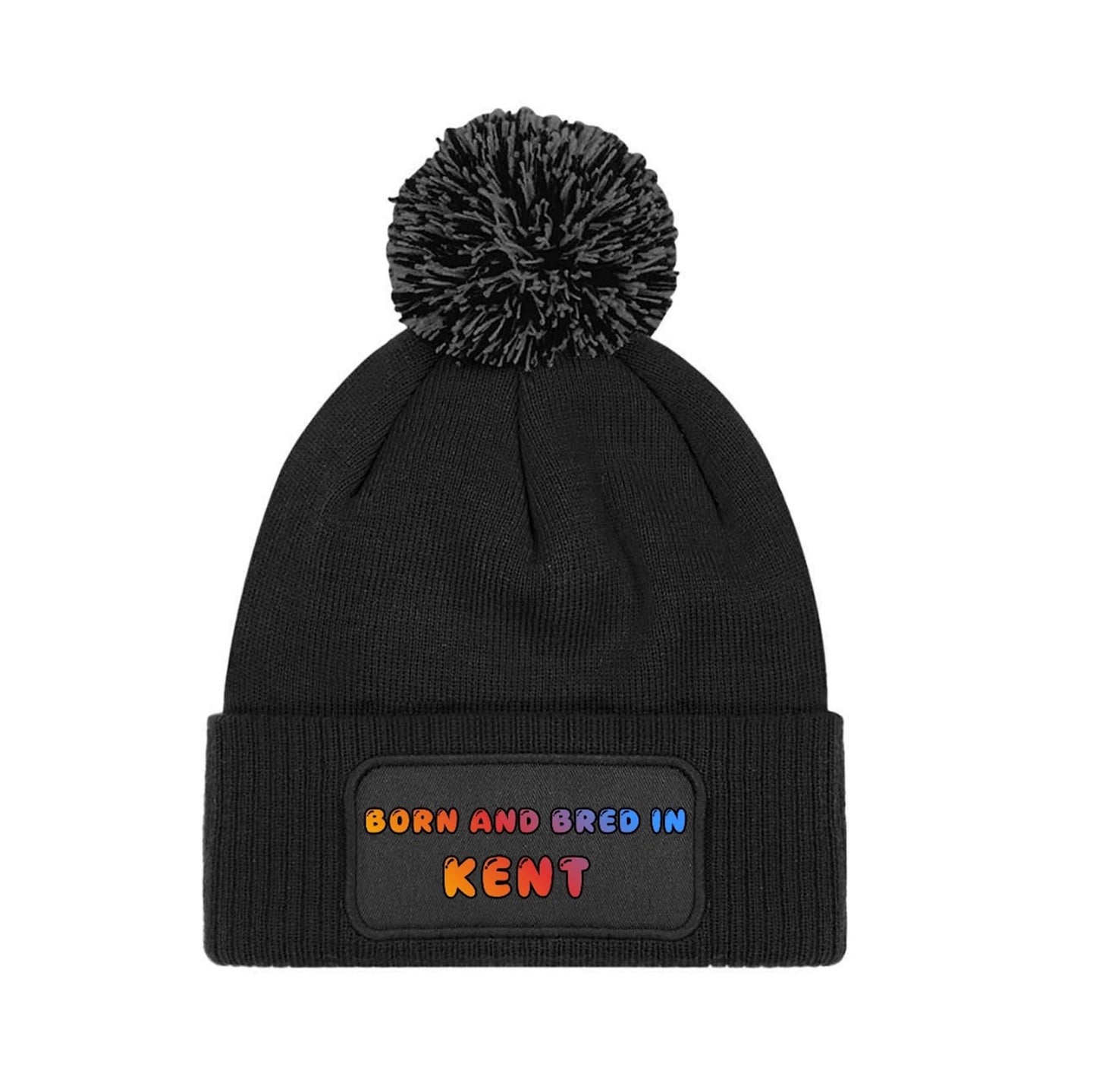 Born and Bred In Kent Novelty Beanie Knitted Winter Bobble Hat Unisex Gift