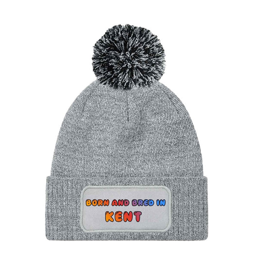 Born and Bred In Kent Novelty Beanie Knitted Winter Bobble Hat Unisex Gift