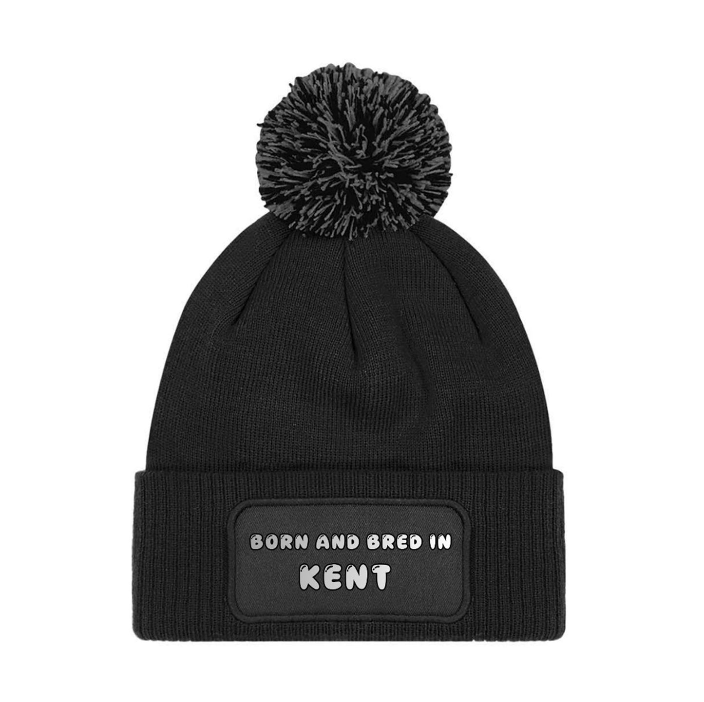 Born and Bred In Kent Novelty Beanie Knitted Winter Bobble Hat Unisex Gift