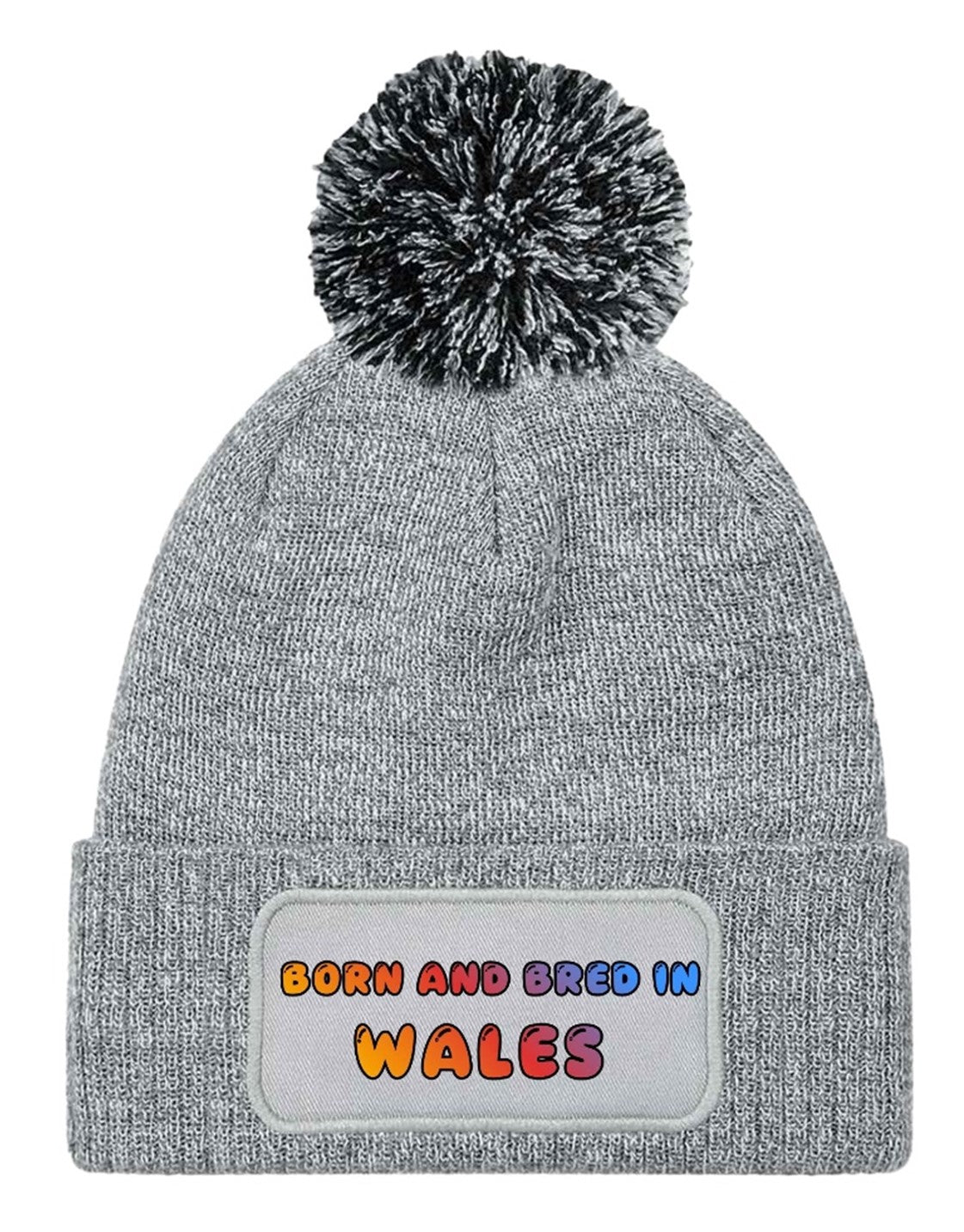 Born and Bred In Wales Novelty Beanie Knitted Winter Bobble Hat Unisex Gift